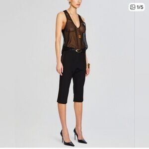 NWT $248 RETROFETE Shye Silk Top Black Size Small